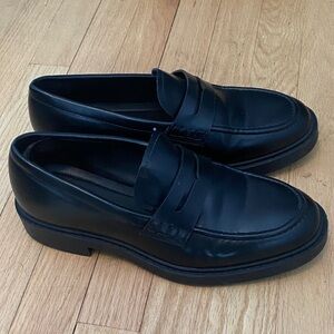 Zara Black Leather Loafers